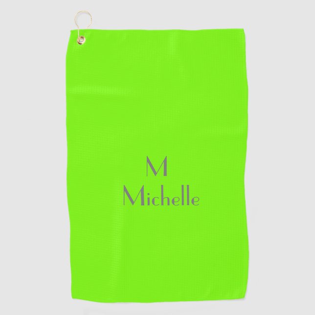 Chartreuse green - Fügen Sie Monogram und Name Gol Golfhandtuch (Vorderseite)