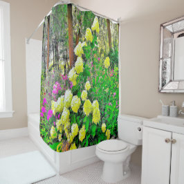 Chartreuse Green Limelight Hydrangea Garden Duschvorhang