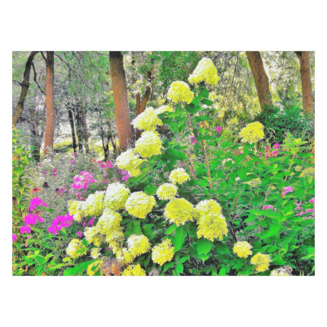 Chartreuse Green Limelight Hydrangea Garden Tischdecke (Vorderseite (Horizontal))