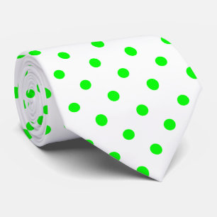 Chartreuse Green und White Polka Dot Necktie Krawatte