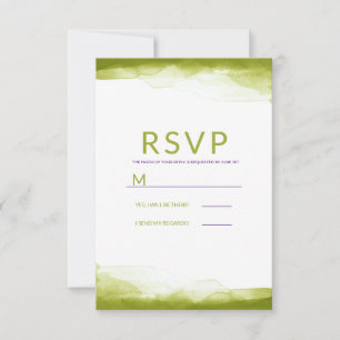 Chartreuse Grün Aquarell Moderne Hochzeit RSVP Karte