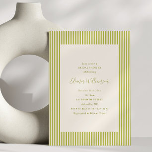 Chartreuse Grün gestreifte elegante Bridal Shower Einladung