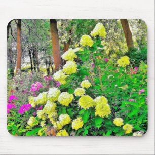 Chartreuse Grün Limelight Hortensien Garten Mousepad