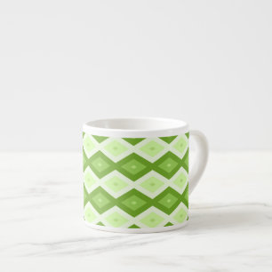 Chartreuse grünes Diamantmuster Espressotasse