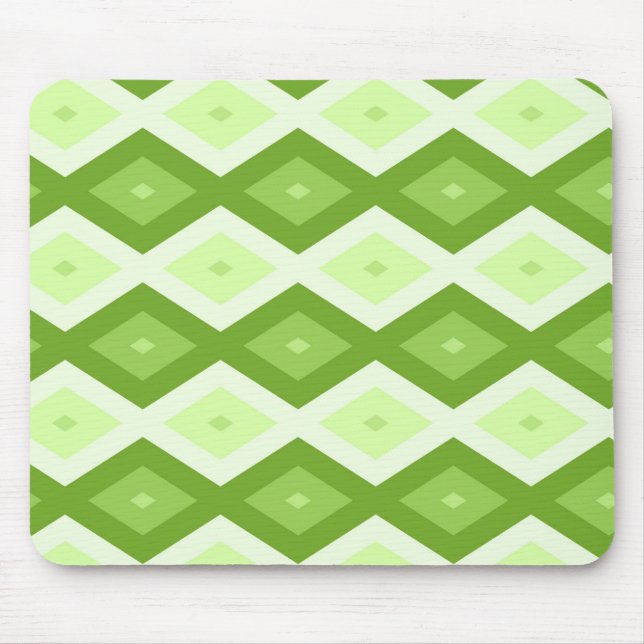 Chartreuse grünes Diamantmuster Mousepad (Vorne)