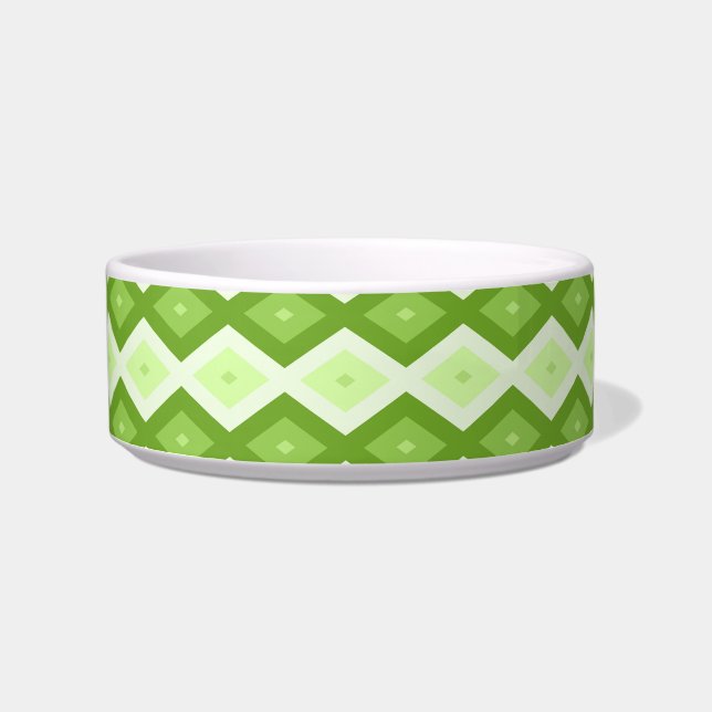 Chartreuse grünes Diamantmuster Napf (Vorderseite)