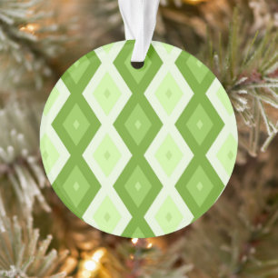 Chartreuse grünes Diamantmuster Ornament