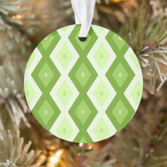 Chartreuse grünes Diamantmuster Ornament (Baum)