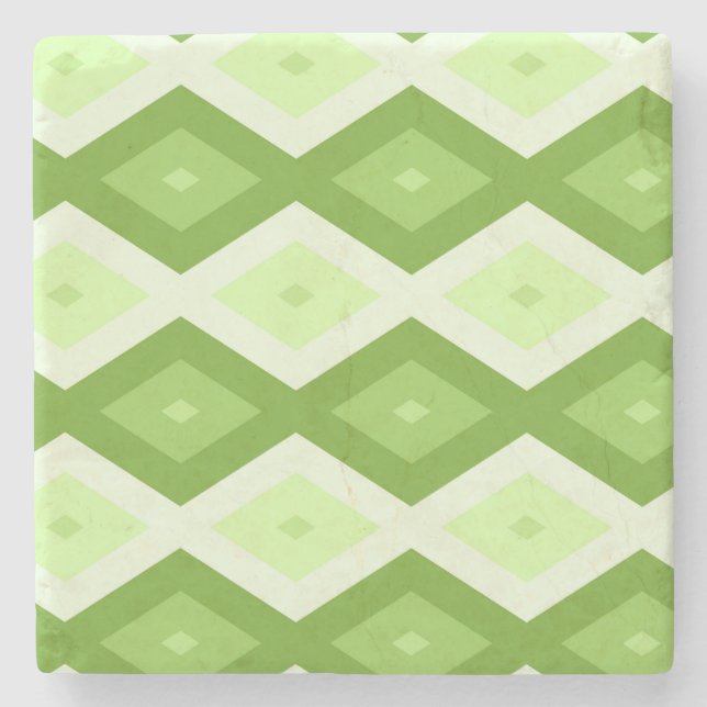 Chartreuse grünes Diamantmuster Steinuntersetzer (Vorderseite)
