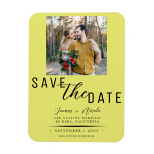 Chartreuse Hochzeitsankündigung Foto Magnet