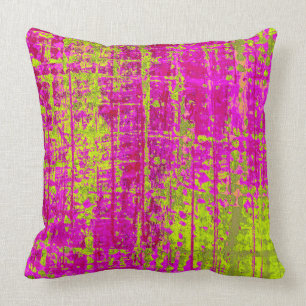 Chartreuse Kiss Pink und Green Abstrakt Kissen