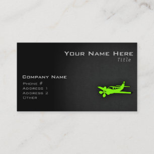 Chartreuse, Neon Green Flugzeug Visitenkarte