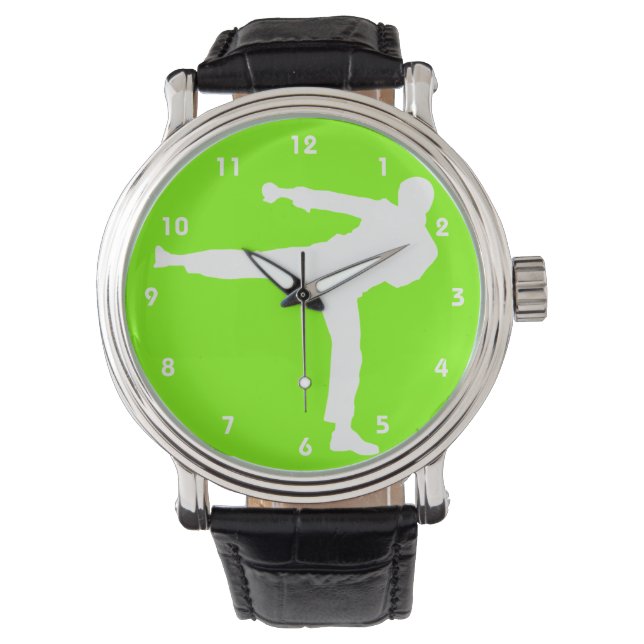 Chartreuse, Neon Green Martial Arts Armbanduhr (Vorderseite)
