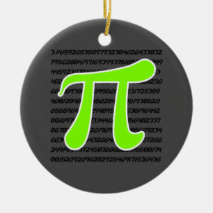 Chartreuse, Neon Green Pi Symbol Keramikornament