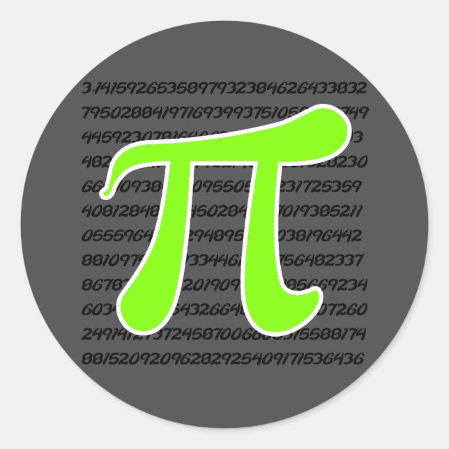 Chartreuse, Neon Green Pi Symbol Runder Aufkleber (Vorderseite)