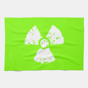 Chartreuse, Neon Green Radioactive Symbol Handtuch