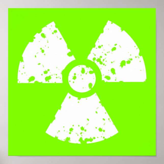 Chartreuse, Neon Green Radioactive Symbol Poster (Vorne)