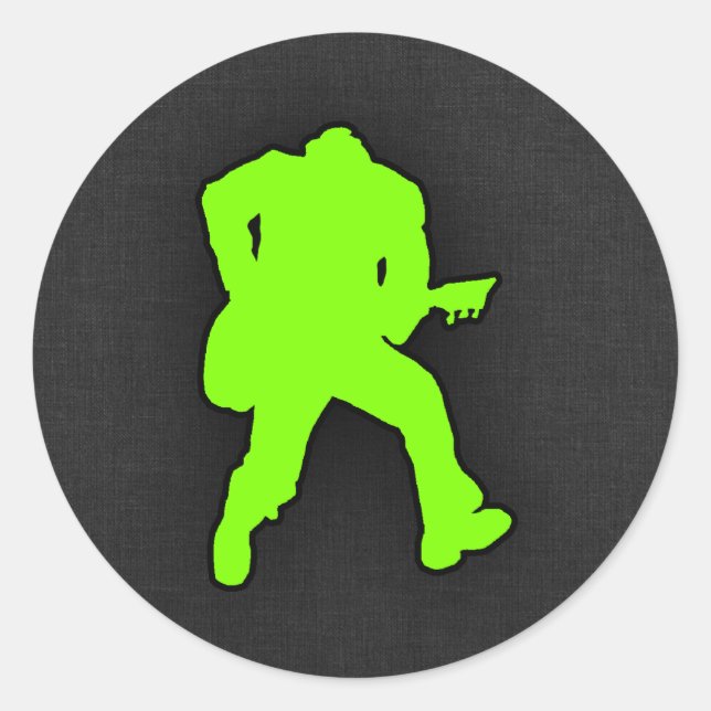 Chartreuse, Neon Green Rocker Runder Aufkleber (Vorderseite)
