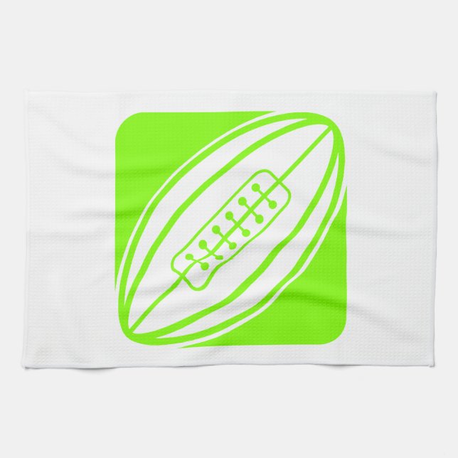 Chartreuse, Neon Green Rugby Geschirrtuch (Horizontal)