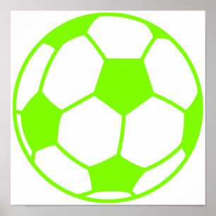 Chartreuse, Neon Green Soccer Ball Poster