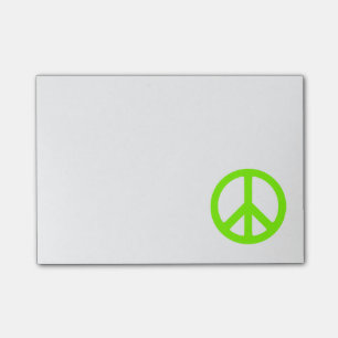 Chartreuse Peace Symbol Post-it Klebezettel