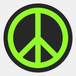Chartreuse Peace Symbol Runder Aufkleber