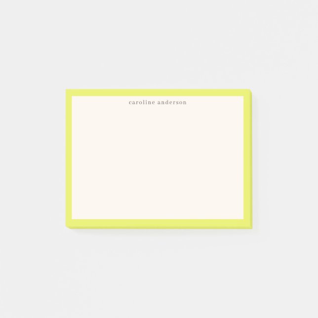 Chartreuse personalisierter Name Zurück zur Schule Post-it Klebezettel (Vorderseite)