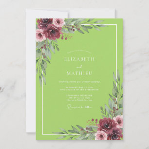 Chartreuse-Platter-Hochzeit Einladung