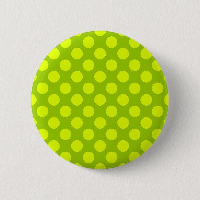 Chartreuse Polka Dots Button (Vorderseite)