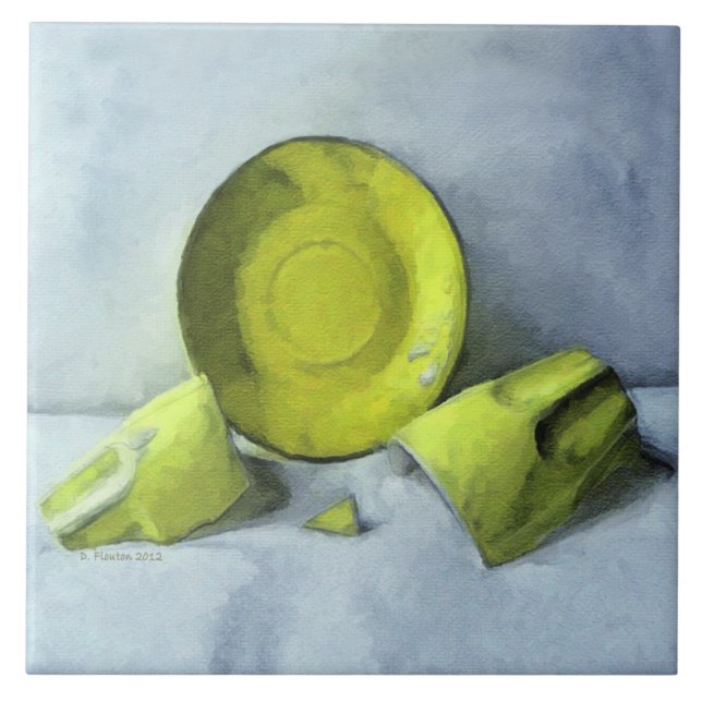 Chartreuse Saucer und Broken Cup Fliese (Vorderseite)