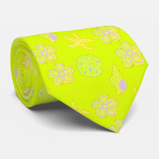 Chartreuse Sea Themed Muster Krawatte