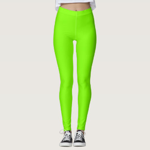 Chartreuse Solid Color Leggings