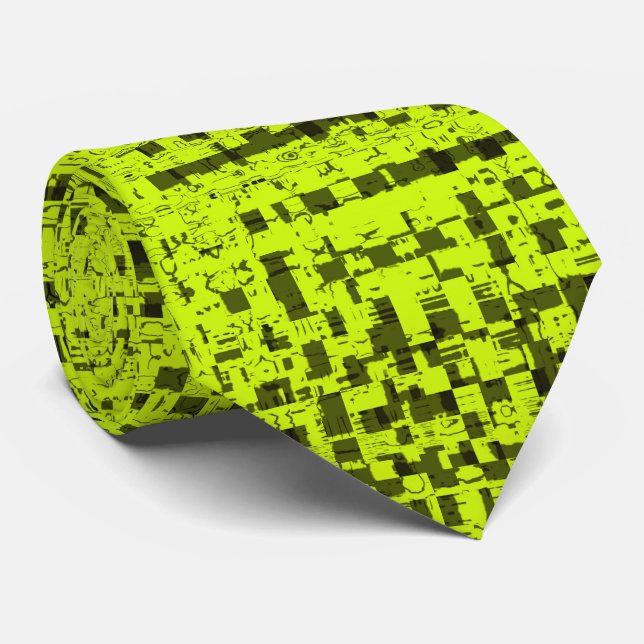 Chartreuse Tweed Neck Tie Krawatte (Gerollt)