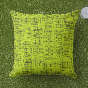 Chartreuse Tweed Throw Kissen Außenbereich