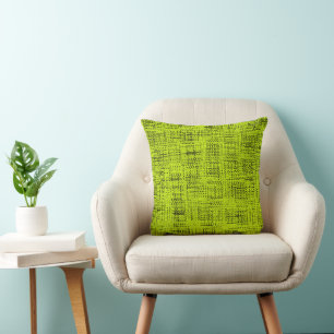 Chartreuse Tweed Throw Kissen Baumwolle