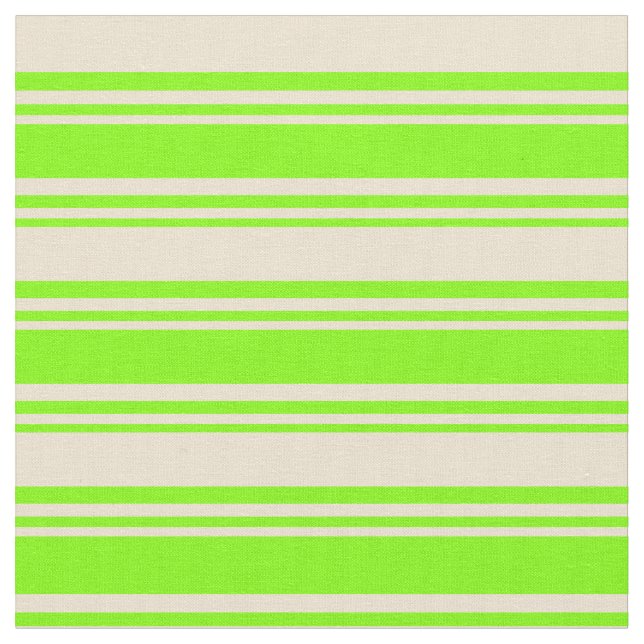 Chartreuse und Beige Lined/Strickmuster Stoff (Nahaufnahme)