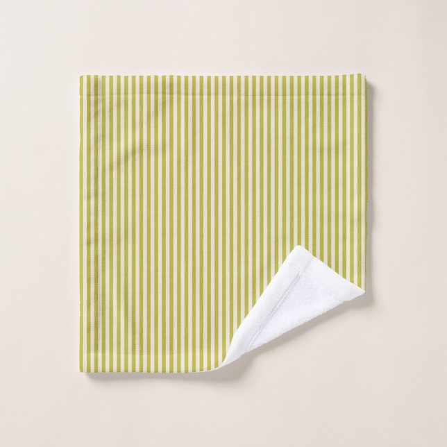 Chartreuse und Cream Simple Striping Muster Waschlappen (Waschlappen)