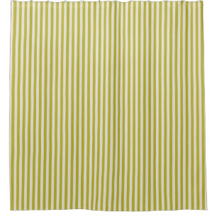 Chartreuse- und Creme einfaches Streifenmuster  Duschvorhang