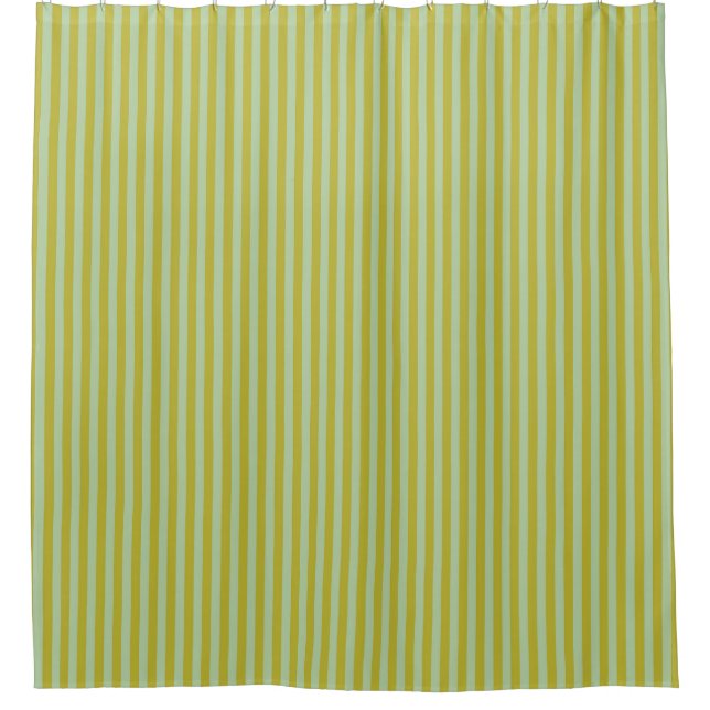 Chartreuse und Pistachio Green Stripes Duschvorhang (Vorderseite)