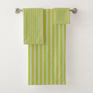 Chartreuse und Pistazien Grün Retro-Farben gestrei Badhandtuch Set