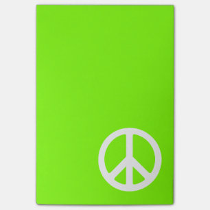 Chartreuse und weißes Friedenssymbol Post-it Klebezettel