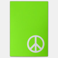 Chartreuse und White Peace Symbol