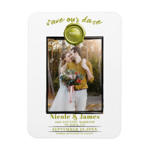 Chartreuse-Wachs-Siegel-Foto-Hochzeit Termin vorme Magnet