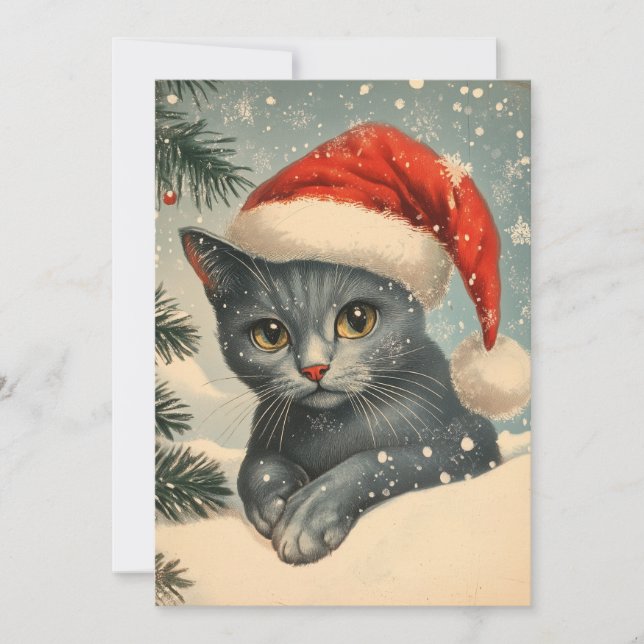 Chartreux Cat Christmas Feiertagskarte (Vorderseite)