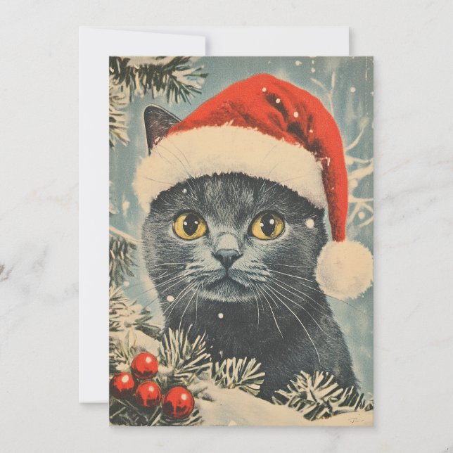 Chartreux Cat Christmas Feiertagskarte (Vorderseite)