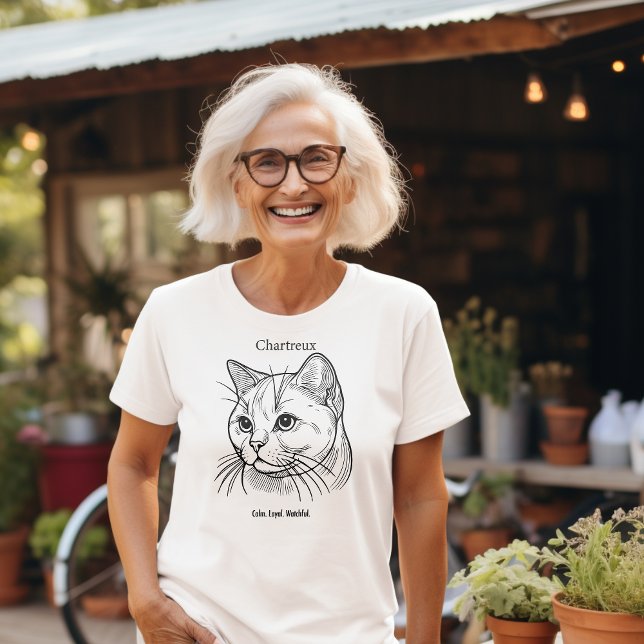 Chartreux Cat Portrait T-Shirt (Von Creator hochgeladen)