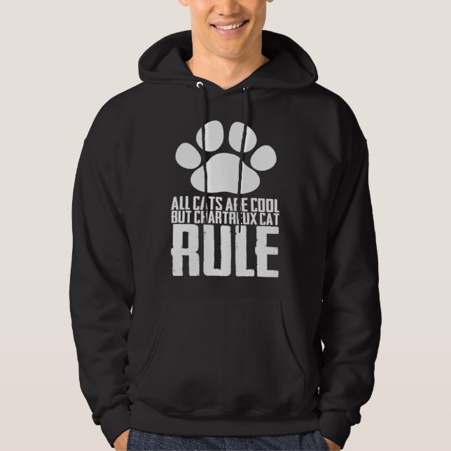 Chartreux-Kätzchen  Chartreux-Mutter  Chartreux-Va Hoodie (Vorderseite)
