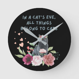 Chartreux Wall Clock im Auge einer Katze Runde Wanduhr