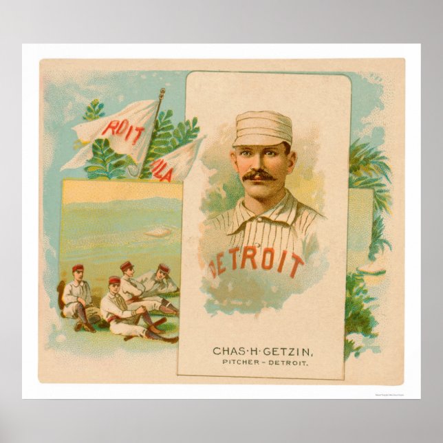 Chas Getzin Rare Baseball 1888 Poster (Vorne)