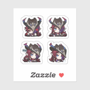 Chasca Genshin Impact 4er Stickerbogen  Aufkleber